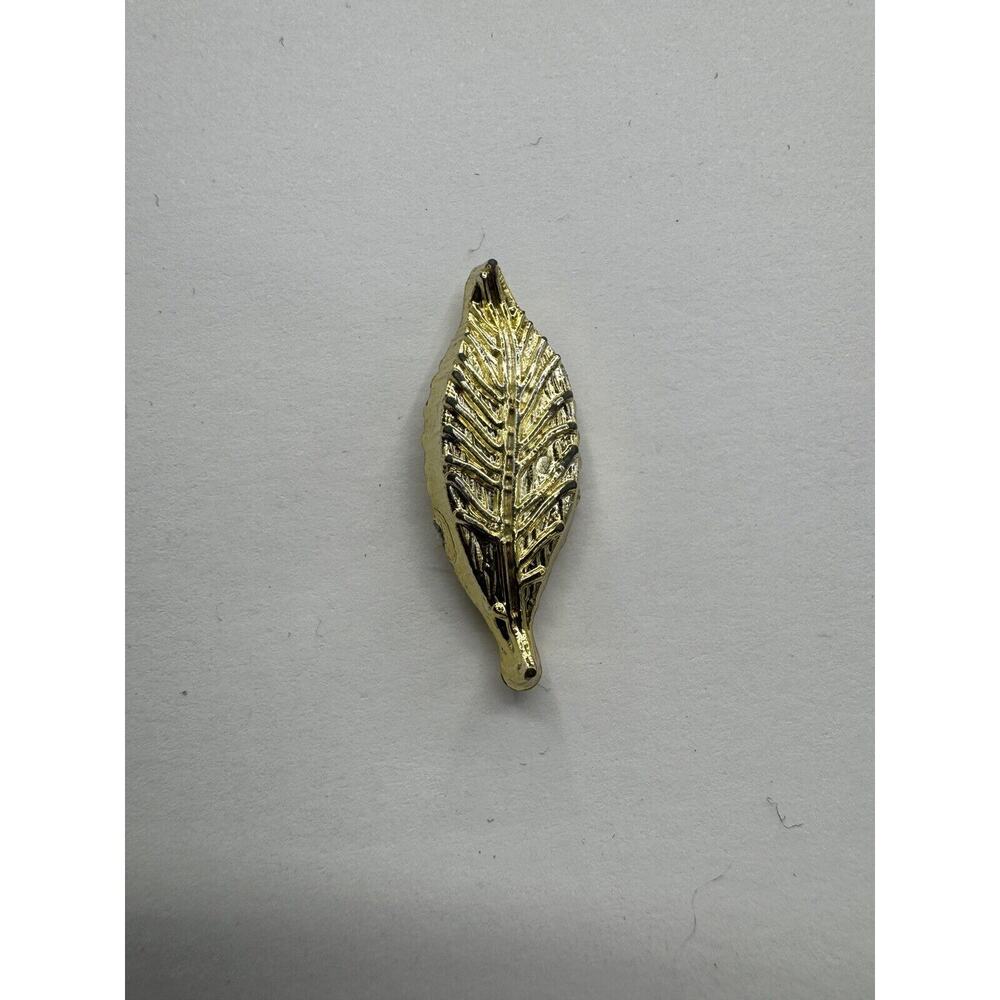 Gold Colored Leaf Shaped Plastic Lapel Pin